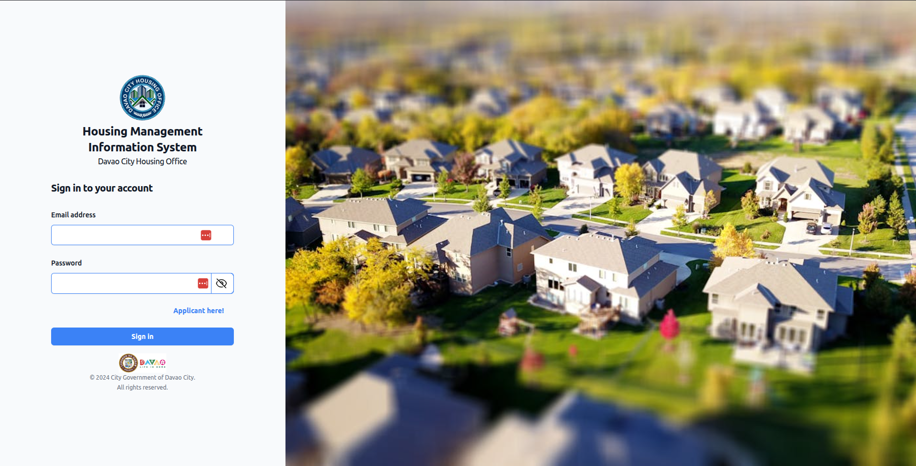 Housing Management Information System screenshot